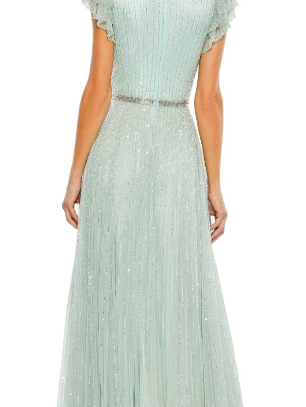 Mac Duggal Mint Green Beaded Maxi Gown
